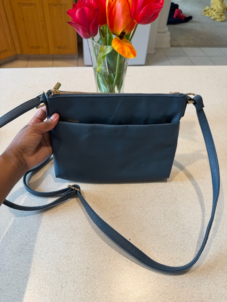 A New Day Crossbody Bag In Slate Blue - Classic Minimal Design
